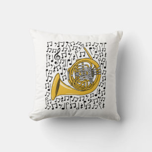 Französischer Horn Musical Notes Brass Music Teach Kissen