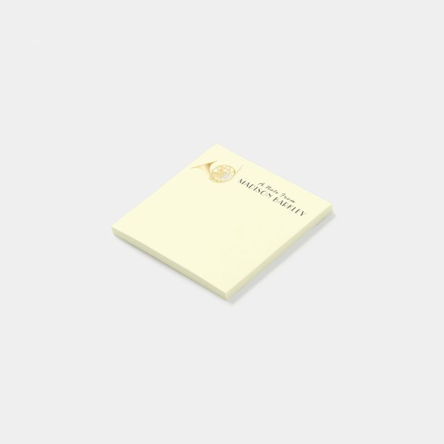 Französischer Horn-Musiklehrer Post-it Klebezettel (angewinkelt)