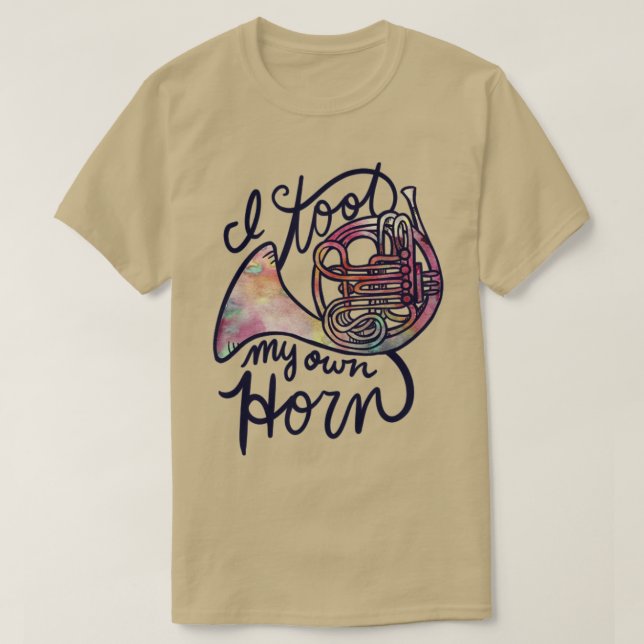 Französischer Horn-Spaß T-Shirt (Design vorne)