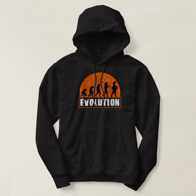 Französischer Horn-Spieler, Funny French Horn-Evol Hoodie (Design vorne)