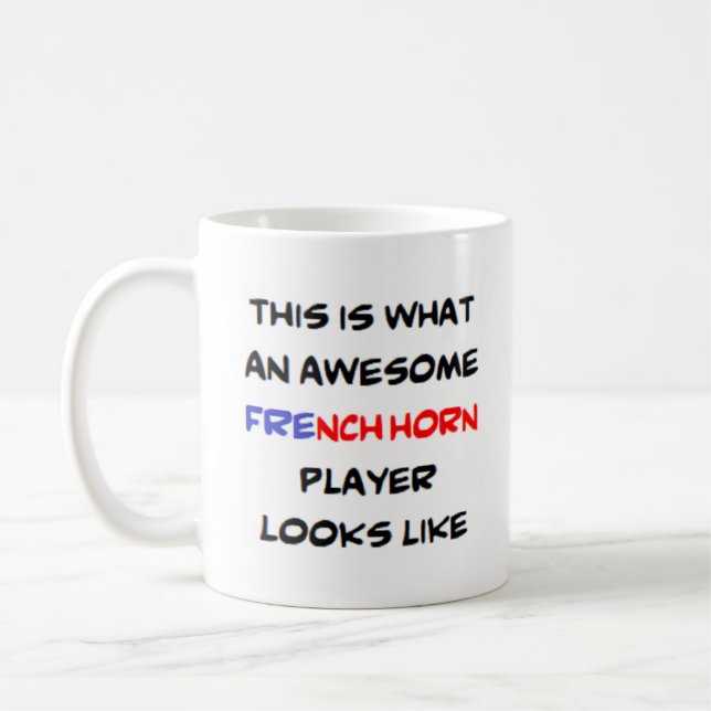 französischer Hornspieler, phantastisch Kaffeetasse (Links)
