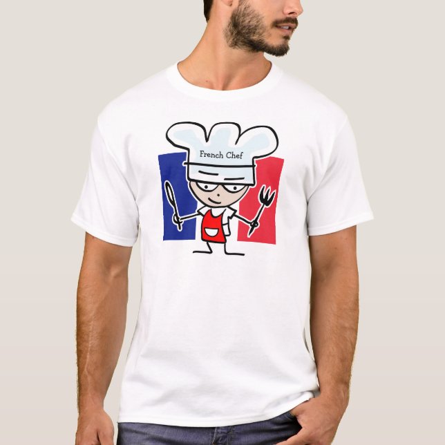 Französischer Koch, der T-Shirt - kundengerechten (Vorderseite)