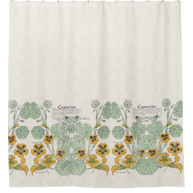 Französischer Kunst Nouveau Blumen-Duschvorhang Duschvorhang (Vorderseite)