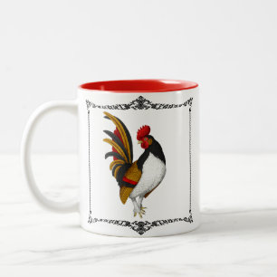 Französischer Landhaus-Hahn Rot Schwarz Gold Zweifarbige Tasse