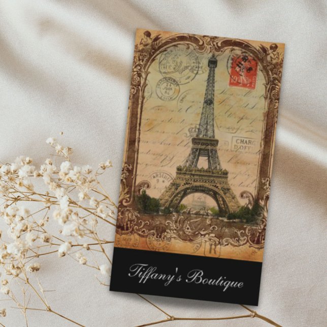 Französischer Landsmann moderner Vintager Pariseif Visitenkarte (french country modern vintage paris eiffel tower business card)