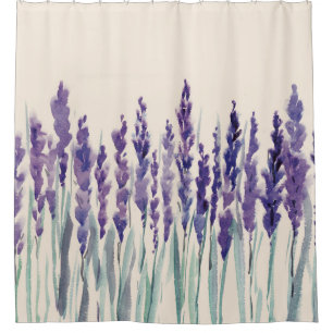 Französischer Lavendel: Aquarellbilder Duschvorhang