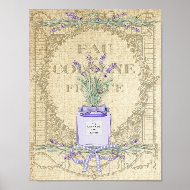 Französischer Lavendel Parfüm Flasche Poster (Vorne)