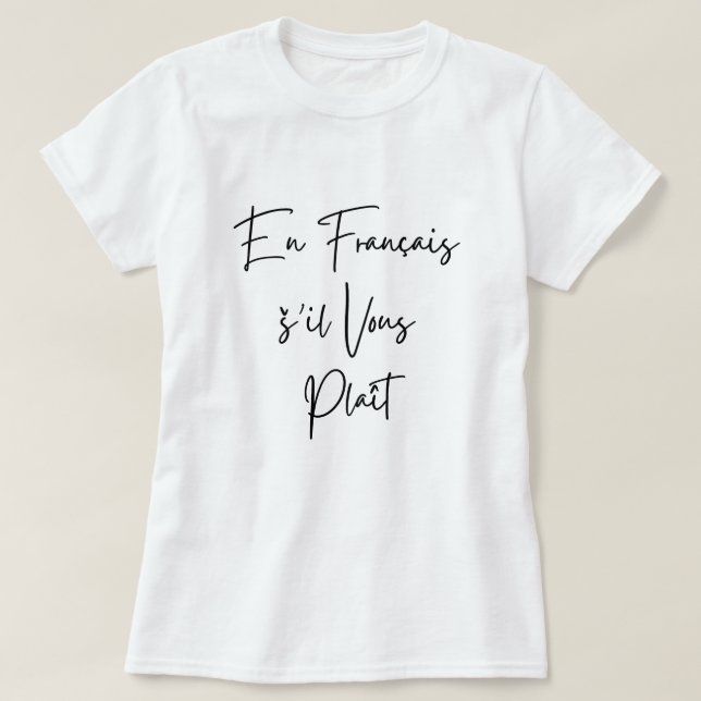 Französischer Lehrer lustiger schwarzer Text En Fr T-Shirt (Design vorne)