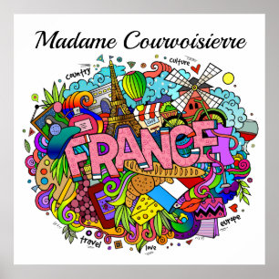 Französischer Lehrer oder französisches Kunstposte Poster