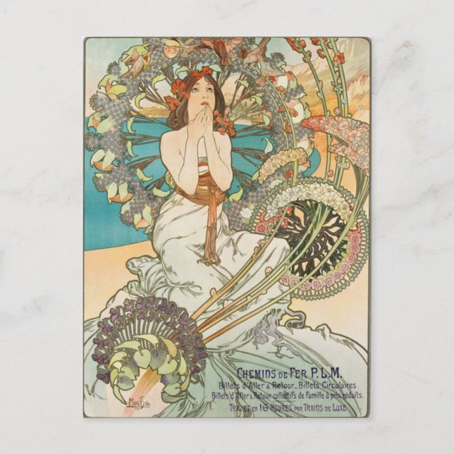 Französischer Maiden im Gebet Postkarte (Vorderseite)