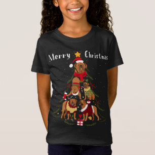Französischer Mastiff Dogue de Bordeaux Weihnachts T-Shirt