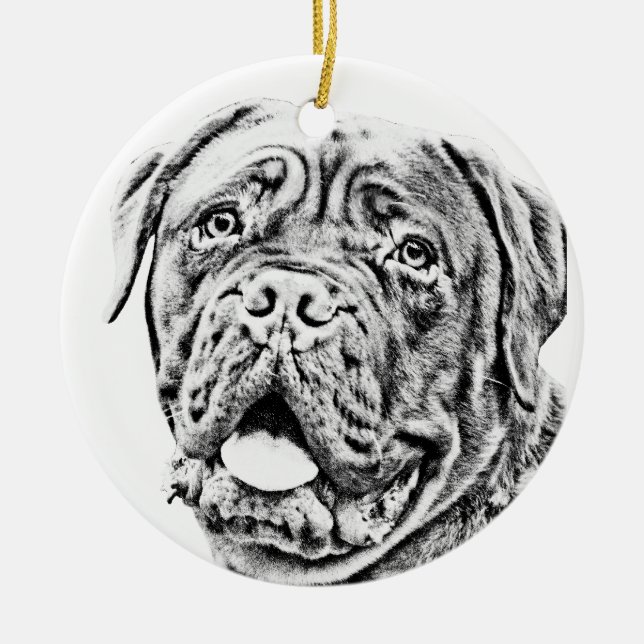 Französischer Mastiff Keramikornament (Vorne)