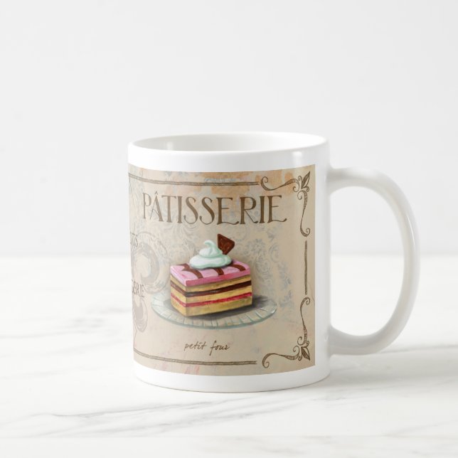 Französischer Patisserie-illustrierte Tasse (Rechts)