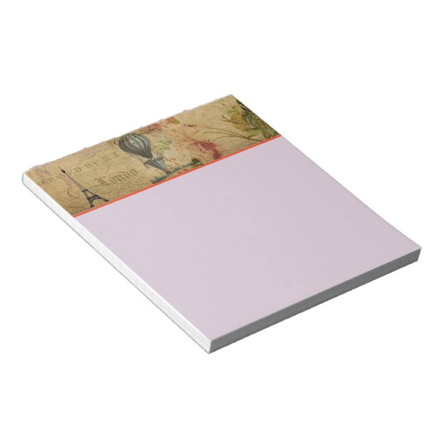 Französischer Postkartenhinweis Notizblock (angewinkelt)