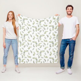 Französischer Provinz-Chic Salbei-Oliv Wasserfarbe Fleecedecke