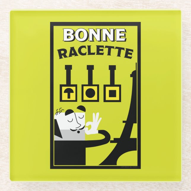 Französischer Raclette Glasuntersetzer (Vorderseite)
