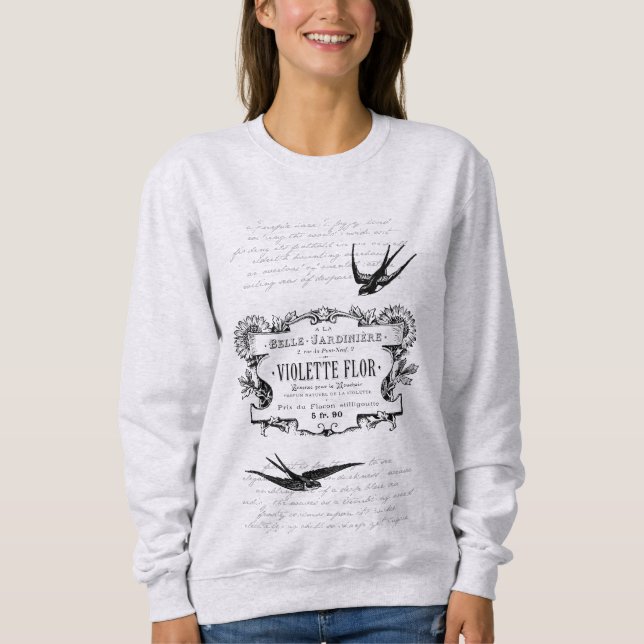 Französischer Retro violetter Sweatshirt (Vorderseite)