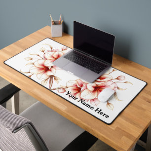 Französischer Rokoko-Blumen-Herz-Pastell-Büro Schreibtischunterlage
