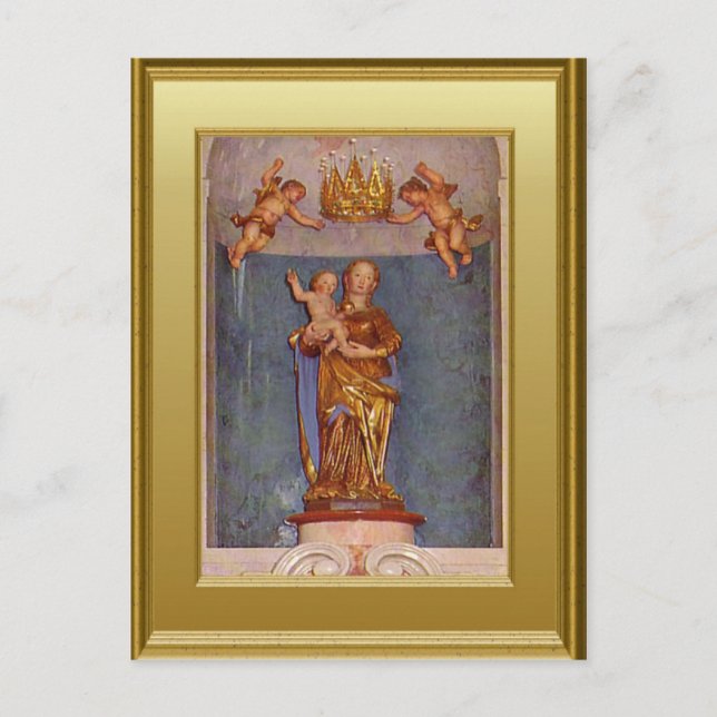 Französischer Schrein mit St Christopher Postkarte (Vorderseite)