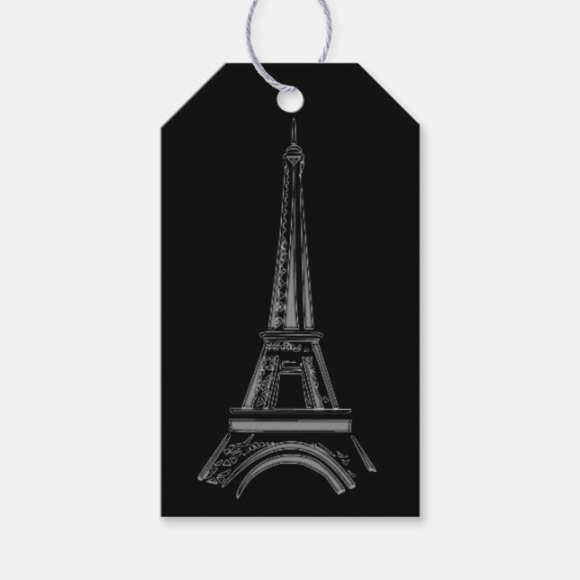 Französischer Schwarzer Eiffelturm, Pariser Gesche Geschenkanhänger (Vorderseite)
