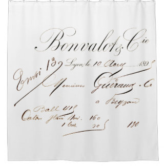 Französischer Script-Duschvorhang in Dark Brown Duschvorhang