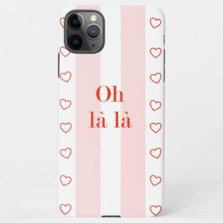Französischer Stil rosa Streifen Oh La La La iPhone 11Pro Max Hülle