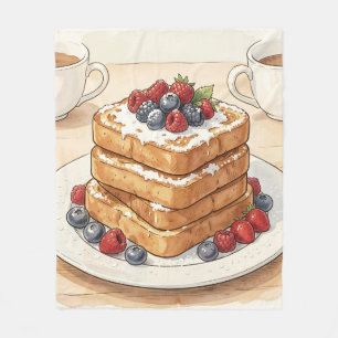Französischer Toast-Beeren-Stapel-Frühstück Fleecedecke