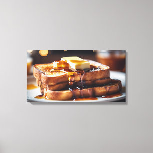 Französischer Toast mit Butter und Sirup Leinwanddruck