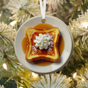Französischer Toast, Puderzucker, Weihnachtssirup Ornament Aus Metall