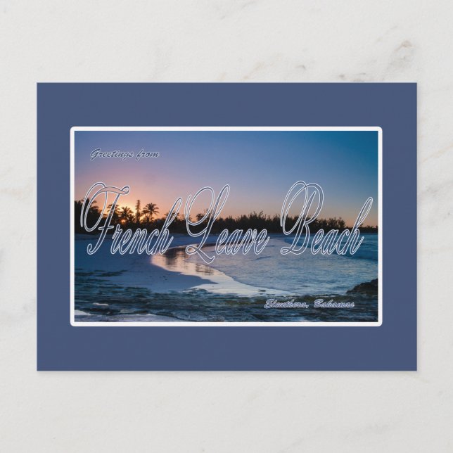 Französischer Verlass Beach, Eleuthera, Bahamas Po Postkarte (Vorderseite)