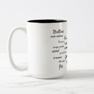 Französischer Vokabular von Proust Zweifarbige Tasse