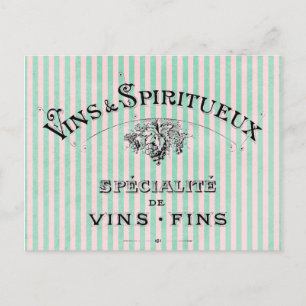 Französischer Wein auf Streifen Postkarte