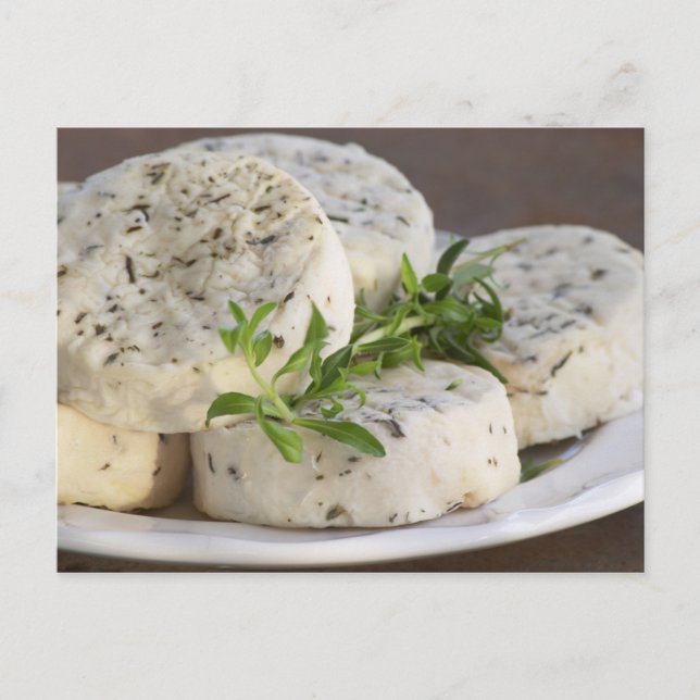 Französischer Ziegenkäse - Chevre - mit Kräutern a Postkarte (Vorderseite)