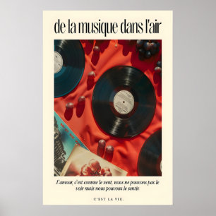 Französischer Zitat-Vinyl-Schallplatten-Kunstprint Poster