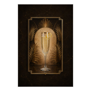 Französisches 75er Art Deco Plakat Bar Art Poster