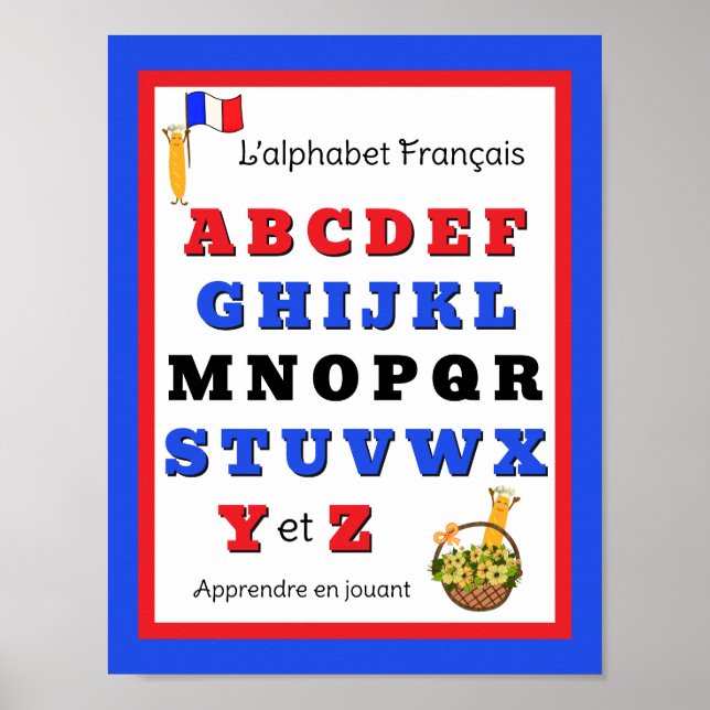 Französisches Alphabet Kinder  Poster (Vorne)