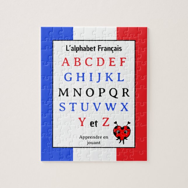 Französisches Alphabet Kinderpuzzle (Vertikal)