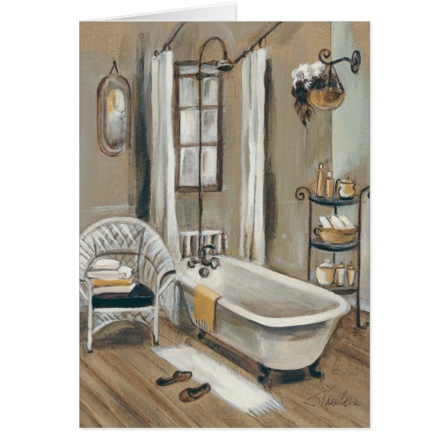 Französisches Badezimmer mit Badewanne (Vorne)