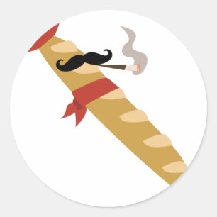 Französisches Baguette Runder Aufkleber