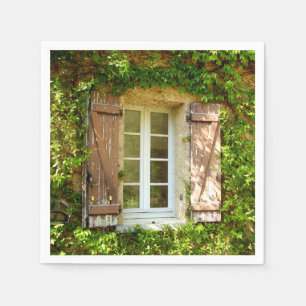 Französisches Bauernhaus-Fenster u. Serviette