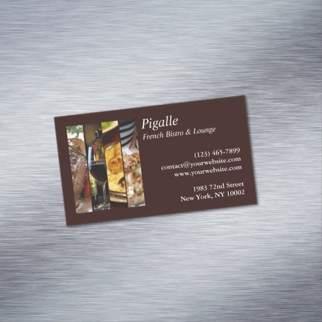 Französisches Bistro Magnetische Visitenkarte (Beispiel)