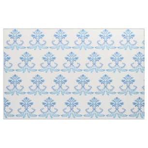 Französisches Blau-Lilienmuster auf Baumwolle Stoff