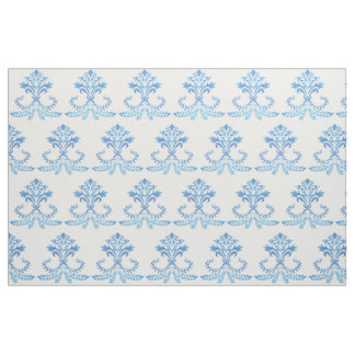Französisches Blau-Lilienmuster auf Baumwolle Stoff