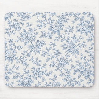 Französisches Blau-Toile-Blumen-Mauspad Mousepad