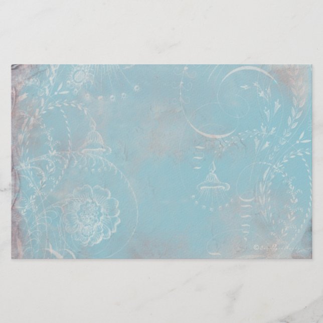 Französisches Blau Toile persönliches Briefpapier (Vorderseite)