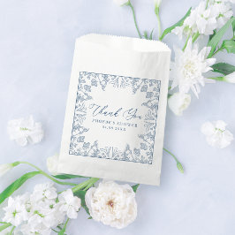 Französisches Blaues Chinoiserie Brautparty Geschenktütchen