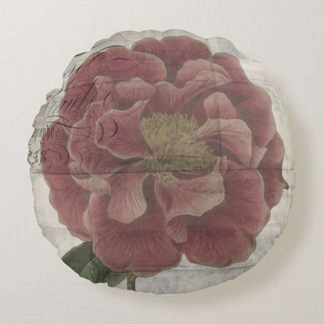 Französisches Blumen-III Rundes Kissen (Vorderseite)
