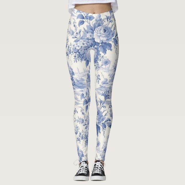 französisches Blumenmuster Leggings (Vorderseite)
