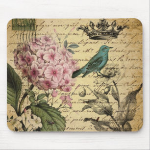 französisches botanisches des Kronenskript Mousepad