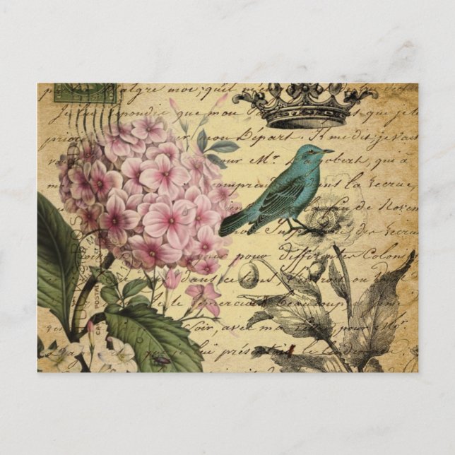 französisches botanisches des Kronenskript Postkarte (Vorderseite)
